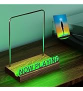 KORRTFID Now Playing Vinyl Record Stand, Light Up Vinyl Record Display Stand with 7- Color Changi...