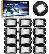 MICTUNING C2 Curved White LED Rock Lights - 12 Pods Underglow Lights Compatible for Car Truck Off...