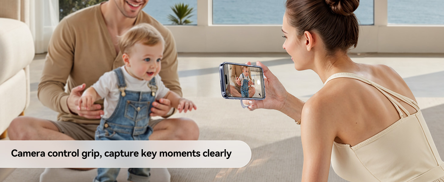 for iPhone 17 Pro Case with 360 Spin Magnetic Stand Slim Polished Clear