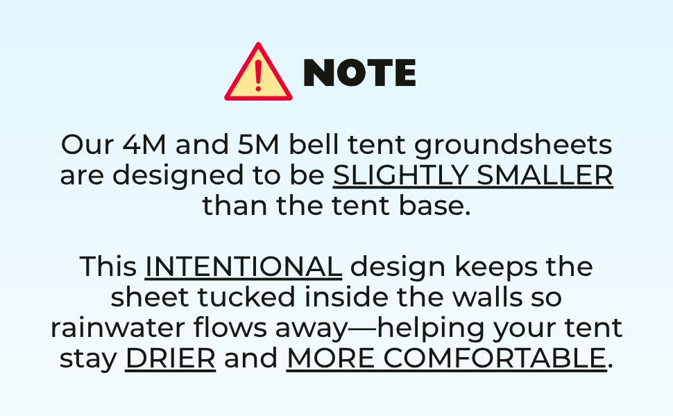 Bell Tent Footprint, Waterproof PU5000mm, Upgraded Material 120gsm PE Round Tarp Groundsheet