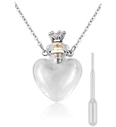 DS. DISTINCTIVE STYLE Vial Necklace Heart Shaped Perfume Bottle Pendant Blood Vial Necklace for L...