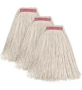 Matthew Cleaning 16oz 3Pack Cotton Floor Mop,Cotton Looped-Open String Heavy Duty String Mop Refi...