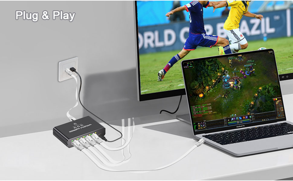 Gigabit Ethernet Splitter 1 to 4