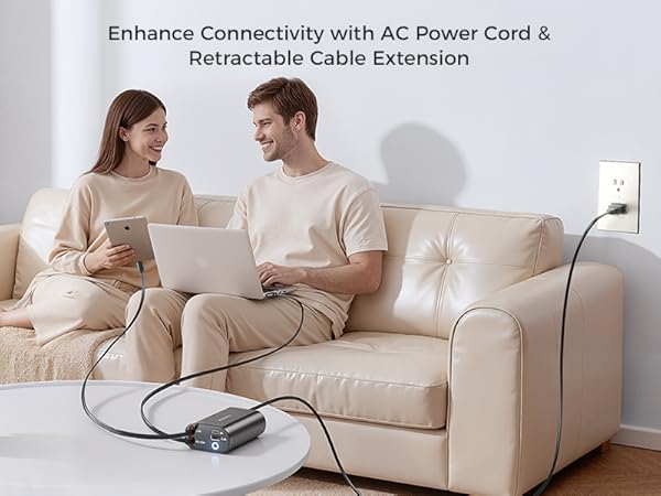 3ft Retractable USB C &amp; Apple Cable