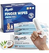 Dogcator Dog Finger Wipes, 120 Count Dog Ear Cleaner Bathing Wipes for Cats, Pet Cleaning Wipes f...