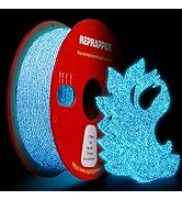RepRapper Glitter Glow in The Dark Blue 3D Printer Filament, Shiny Galaxy 1KG PLA Filament (2.2lb...