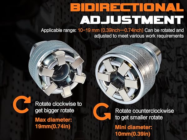 Universal Socket Bidirectional Adjust Clockwise Counter Rotate