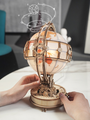 rokr 3d wooden puzzles luminous globe st003