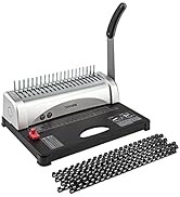 TIANSE Binding Machine, 21-Holes, 450 Sheets, Comb Binding Machines with Starter Kit 100 PCS 3/8'...