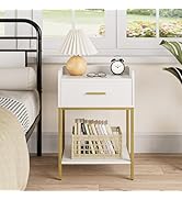 Masupu Nightstand,3-Tier Modern Bedside Night Stand with Storage Drawer and Shelf,Small End Side ...