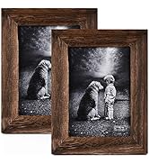 Yaetm-5x7 Picture Frame, Natural Solid Wood Photo Frame Display for Tabletop And Wall High Defini...
