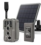 GardePro X66 Pro Cellular Trail Camera (Non-WiFi) with SP350 Solar Panel, 7800mAh Battery, Live V...
