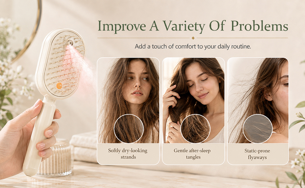 Electric Steam Brush for Hair, Electric Spray Air Cushion Comb for Women