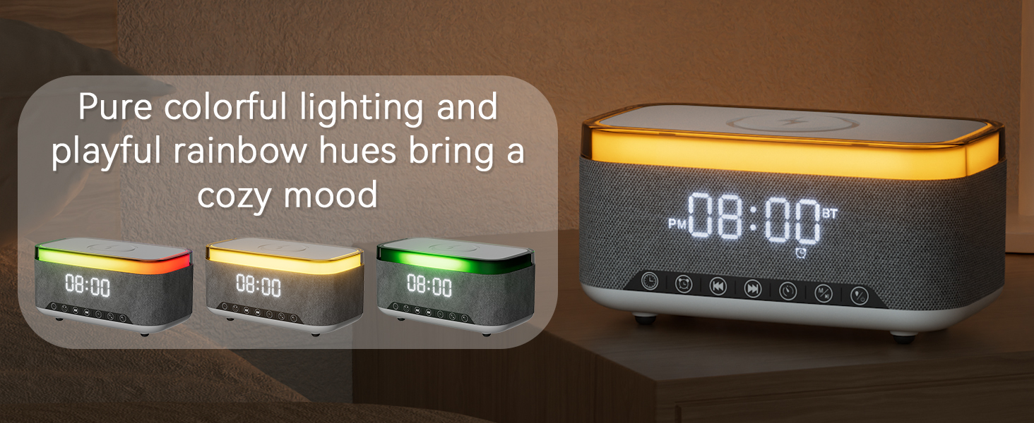 Wireless Charging Alarm Clock Speaker