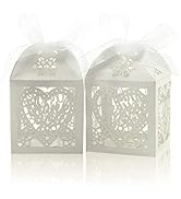 COTOPHER Laser Cut Boxes 60pcs Thank You Gift Boxes Wedding Party Favor Boxes Lace Candy Boxes fo...