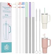 HEYSKAY 6pc Replacement Straws Reusable for Stanley Tumbler 40oz 30oz Metal&amp;Plastic Replacement S...