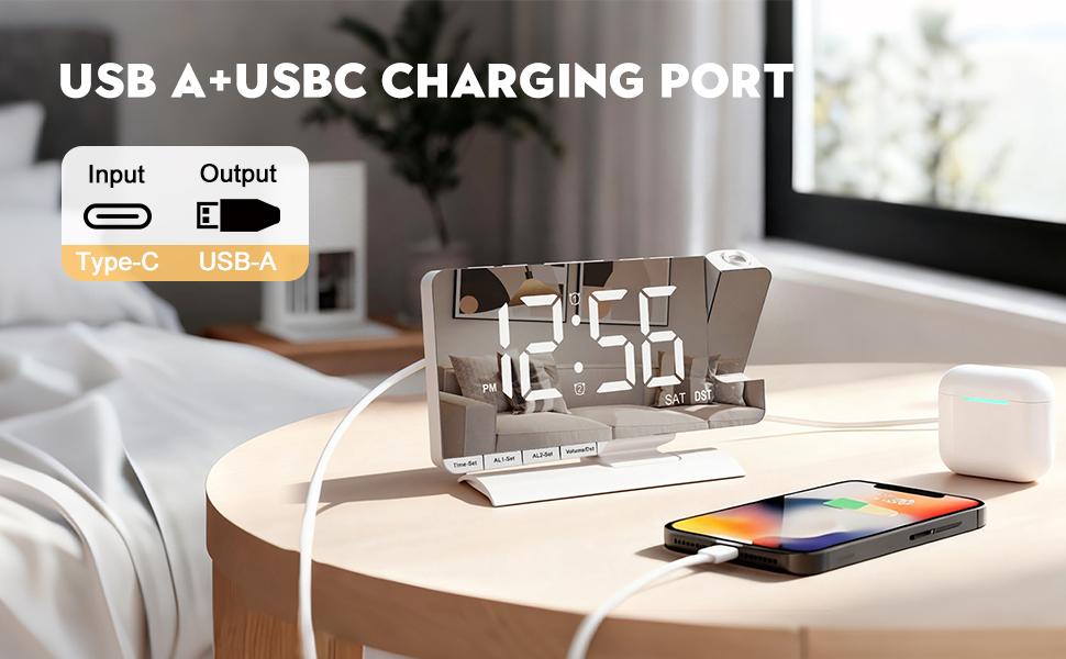 USB a usb c charging port