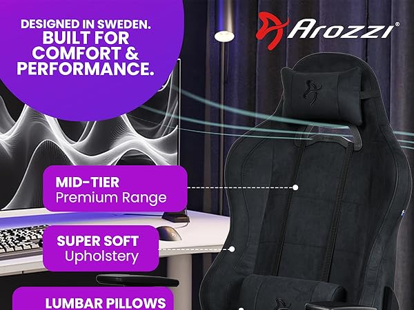 Gaming Chair with ergonomic design &amp; modern racing style
