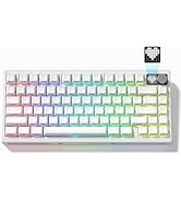 Womier 75% Wireless Mechanical Gaming Keyboard with Knob &amp; Dot-matrix Display Bluetooth5.0/2.4GHz...