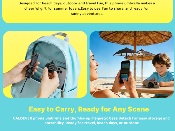 Magnetic Thumb Up Base Phone Umbrella for Sun iphone Gift for Women Men Girls Teen Adults Boy