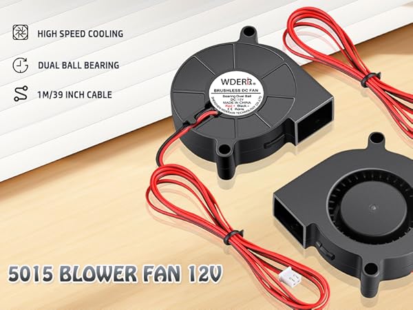 squirrel cage blower vent fan booster 5015 blower fan 12v Blower Fan 12V 50153D Printer Accessory