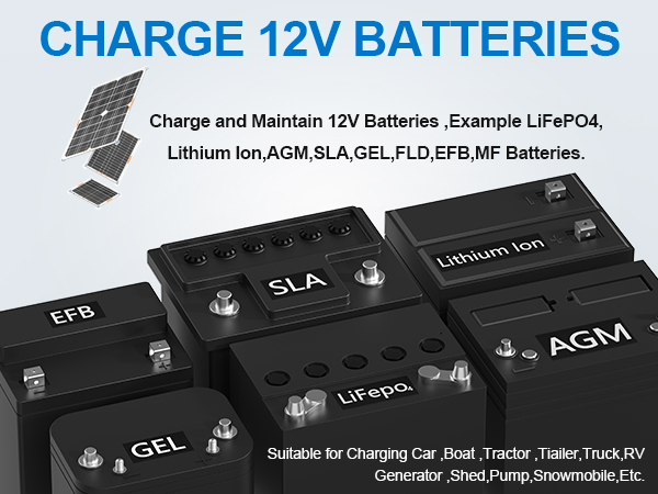 OYMSAE 5W 12V Solar Car Battery Charger Portable Waterproof Solar Power Battery Charger