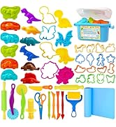 LCY WEDSHI Dough Tool Set, 43 Pcs Dough Tools Sets for Kids Ages 4-8 with Storage Container, Doug...