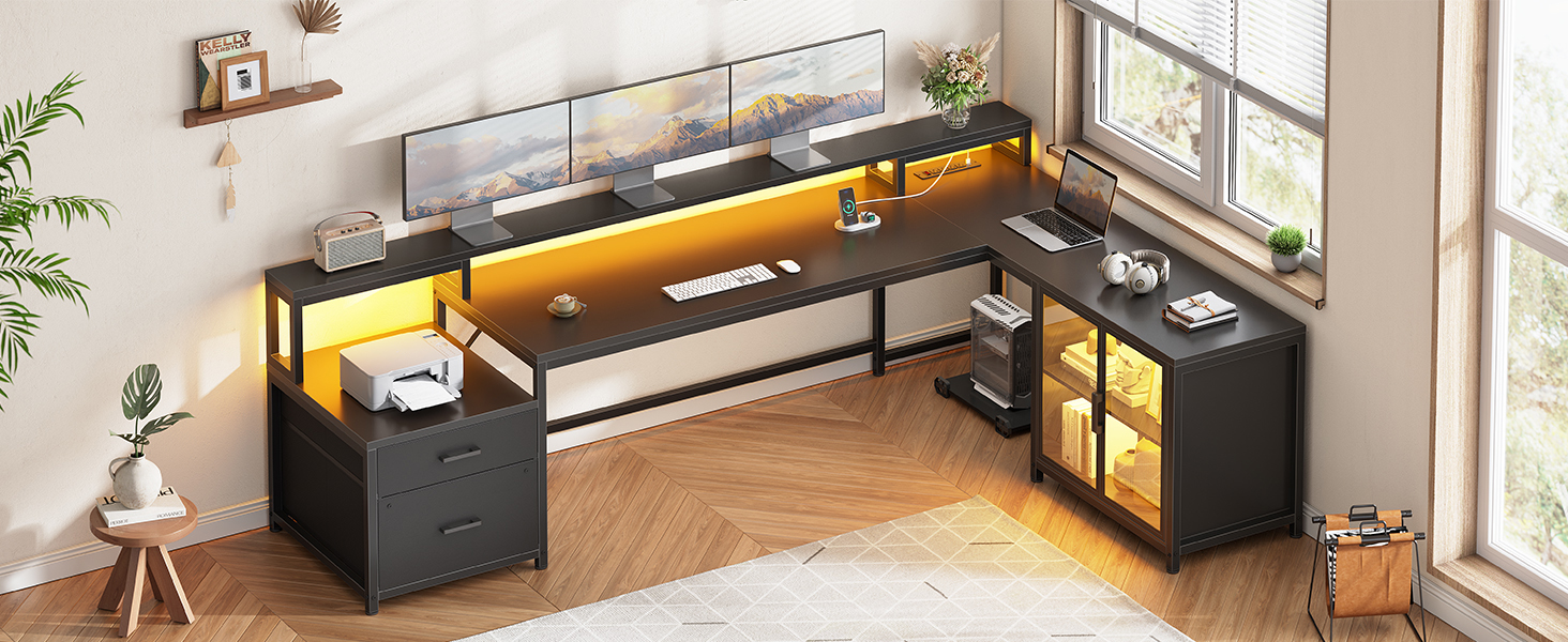 gaming desk l shaped desk corner desk computer desk with drawers