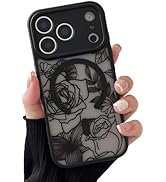 XIZYO Magnetic Case for iPhone 17 Pro Max Floral Rose Cute Phone Case [Compatible with Magsafe] f...