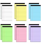 AILZFEI 12pcs Small Legal Pads 5x8 Colored Note Pads Paper College Ruled Notepad Clear Print Writ...