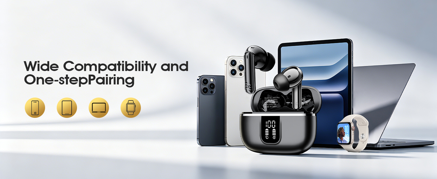 Universal Bluetooth compatibility with iOS, Android smartphones, tablets &amp;amp; PCs.