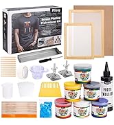 Pllieay 62PCS Complete Screen Printing Kit Include Fabric Screen Printing Ink &amp; Photo Emulsion &amp; ...