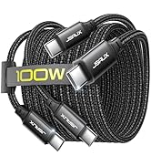 JSAUX 100W USB C to USB C Cable [2-Pack 6.6FT], Type C Fast Charging Cable Compatible with iPhone...
