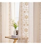 Beige Farmhouse Curtains for Living Room Ivory Boho Linen Curtains 84 Inches Long 2 Panels for Be...