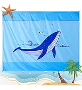 BREENHILL Whale Kids Beach Mat Water Resistant Sandproof Beach Blanket 83"x79" Lightweight Portab...