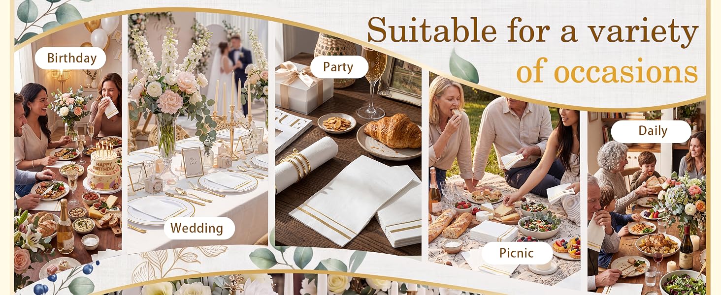Gold Paper Napkins Disposable