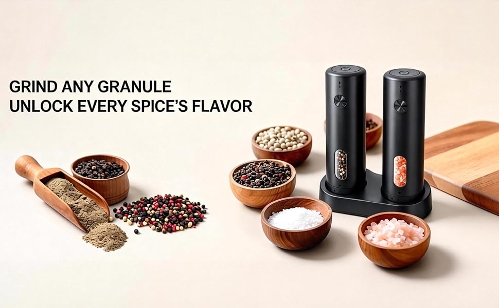 Electric Salt and Pepper Grinder Set