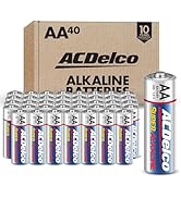 ACDelco 40-Count Double AA Batteries, Maximum Power Super Alkaline Battery, 10-Year Shelf Life, R...