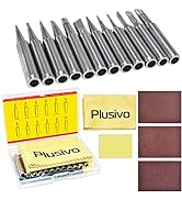 Soldering Iron Tips 12 pcs 900M Replacement Solder Tips Kit with Cleaning Sponge, Cloth, Sandpape...