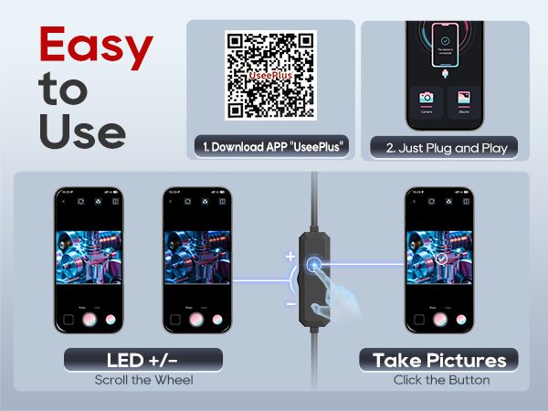 endoscope camera with light