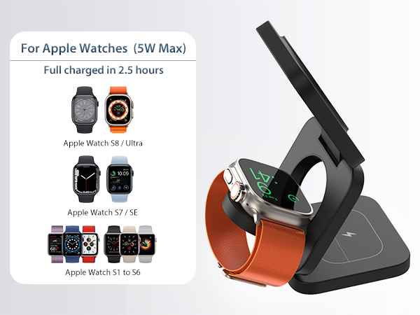 ku xiu x55 apple devices fast magnetic charger for apple watch S1 2 3 4 5 6 8 7 SE Ultra