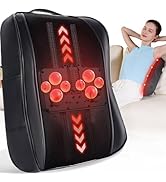 Boriwat Back Massager with Heat, Shiatsu 4D Kneading Rolling Up and Down Massage Pillow for Back,...