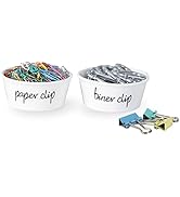 ONTUBE Porcelain Paper Clip Holder and Carabiner Clip Holder Set,Ceramic Paper Clip Organizer Set...