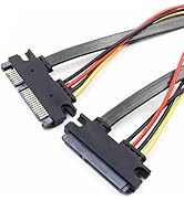 OHKIKOME SATA Power Extension Cable, 19.7inch 22-Pin SATA III Male to Female Combo Data and Power...