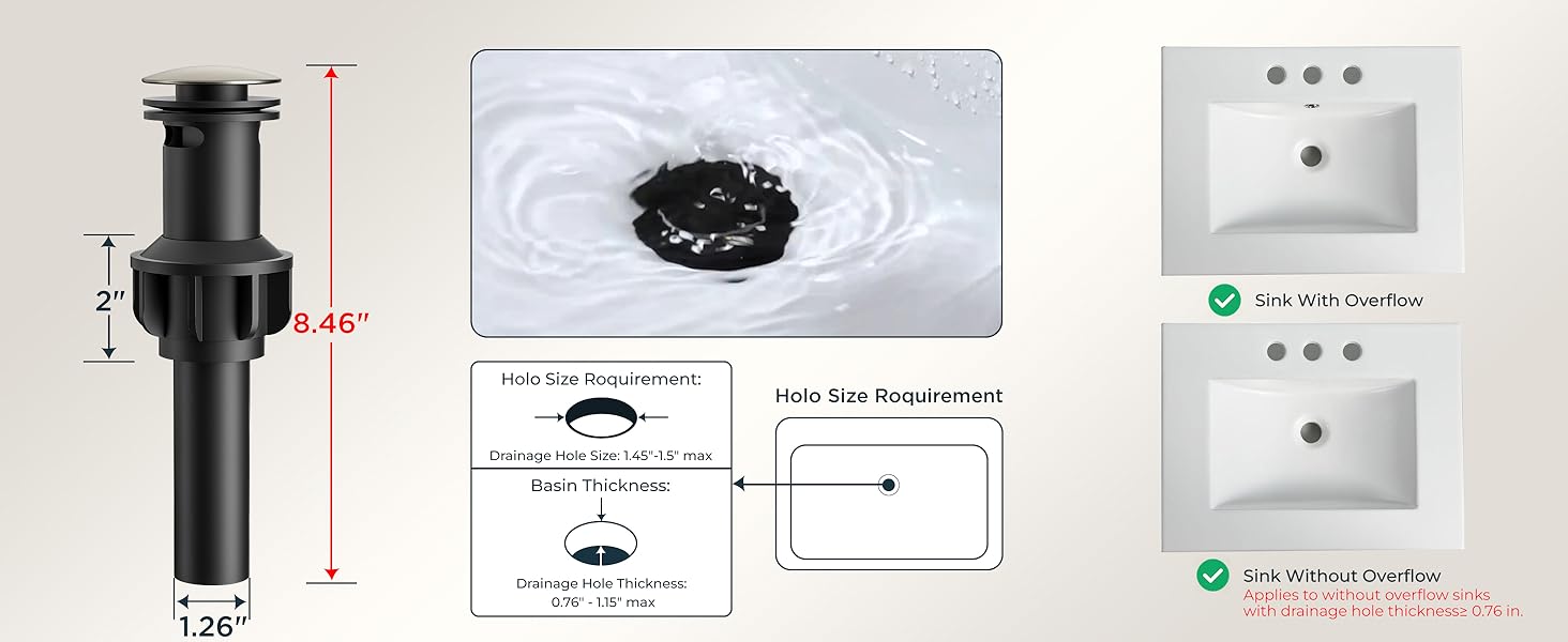 bathroom faucet with drain