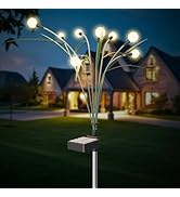 luckystyle Solar Garden Lights 1 Pack,2 Lighting Modes Waterproof Firefly Lights with Artificial ...