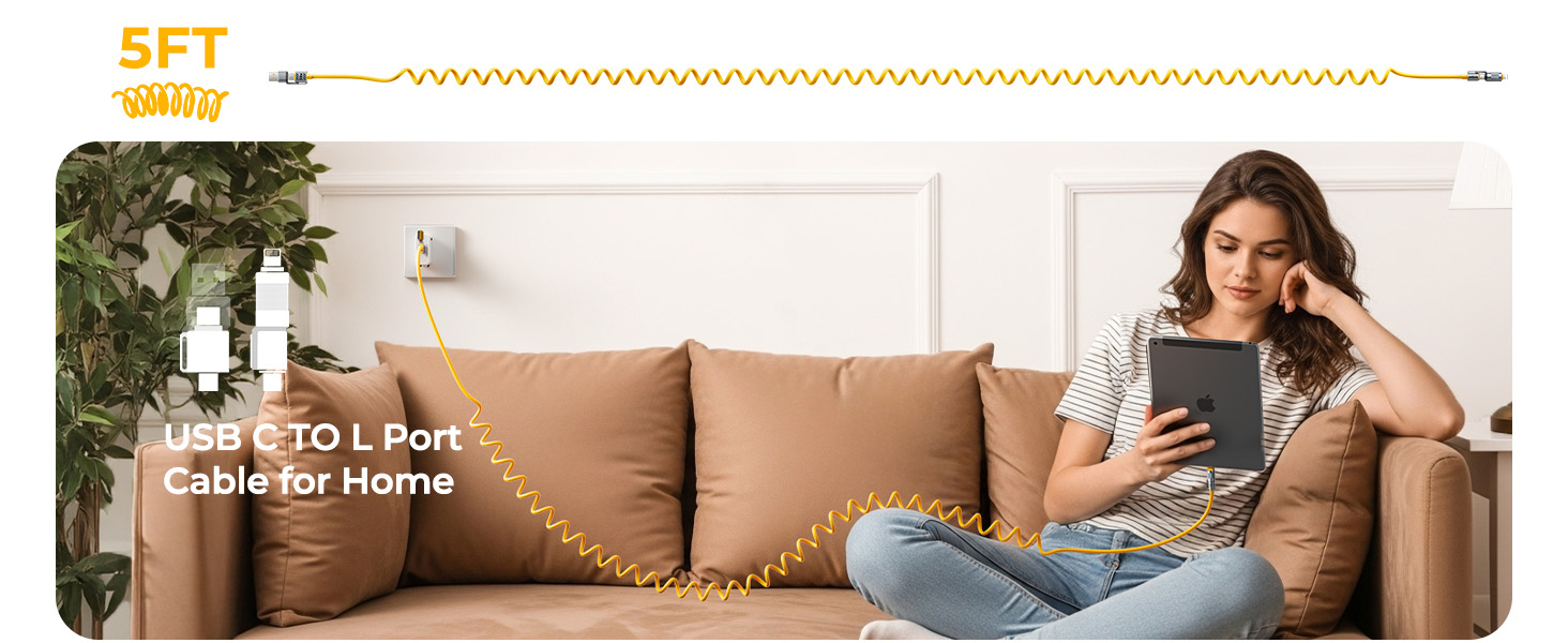 jixivor 4 in 1 usb c cable 60W compatiblle with Lightning cable multi cords