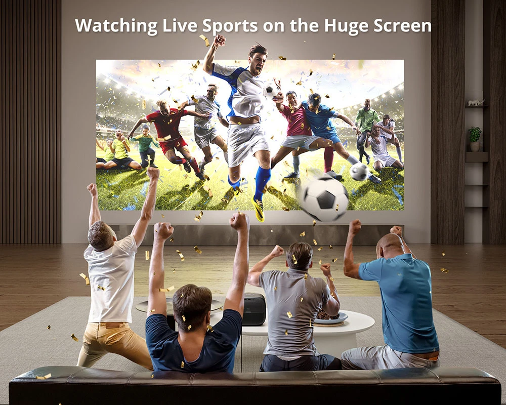 Refurbished ETOE E3 Pro Projector with Android TV, 600 ANSI, Native 1080P, 4K Decoding, Auto Focus & Keystone Correction, Dual-Band WiFi and 20W Audio - EU Plug