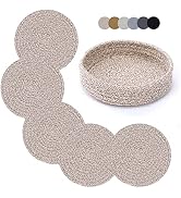 Trivets for Hot Dishes, Trivets for Hot Pots and Pans, 7 Inchs Hot Pads 5 Pcs and Storage Basket ...