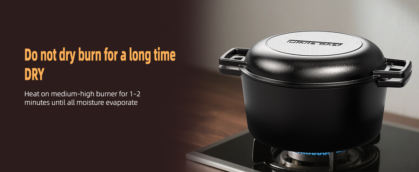 Cast iron dutch oven pot with lid